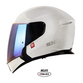 Casco Shaft Pro 300 Modular Solid Gris Claro Visor Iridium Azul